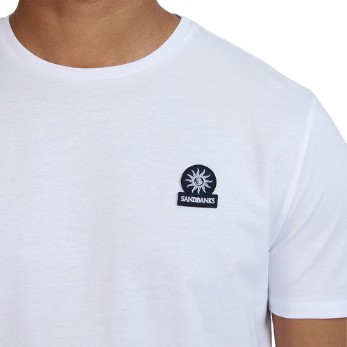 Sandbanks - Badge Logo T-Shirt in White