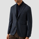 Eton - Check Flannel Soft Jacket in Navy - Nigel Clare