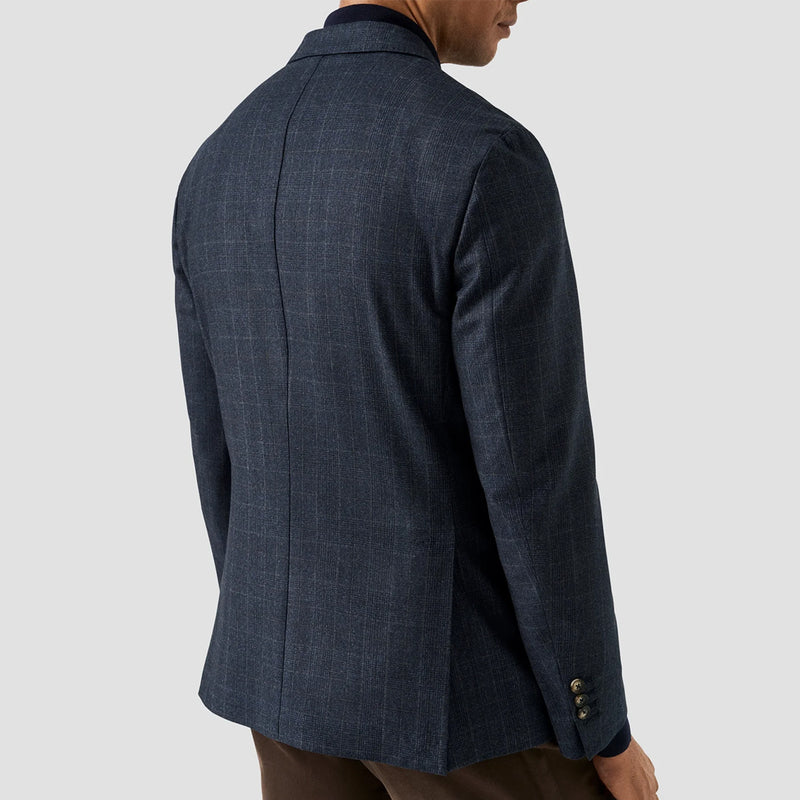 Eton - Check Flannel Soft Jacket in Navy - Nigel Clare