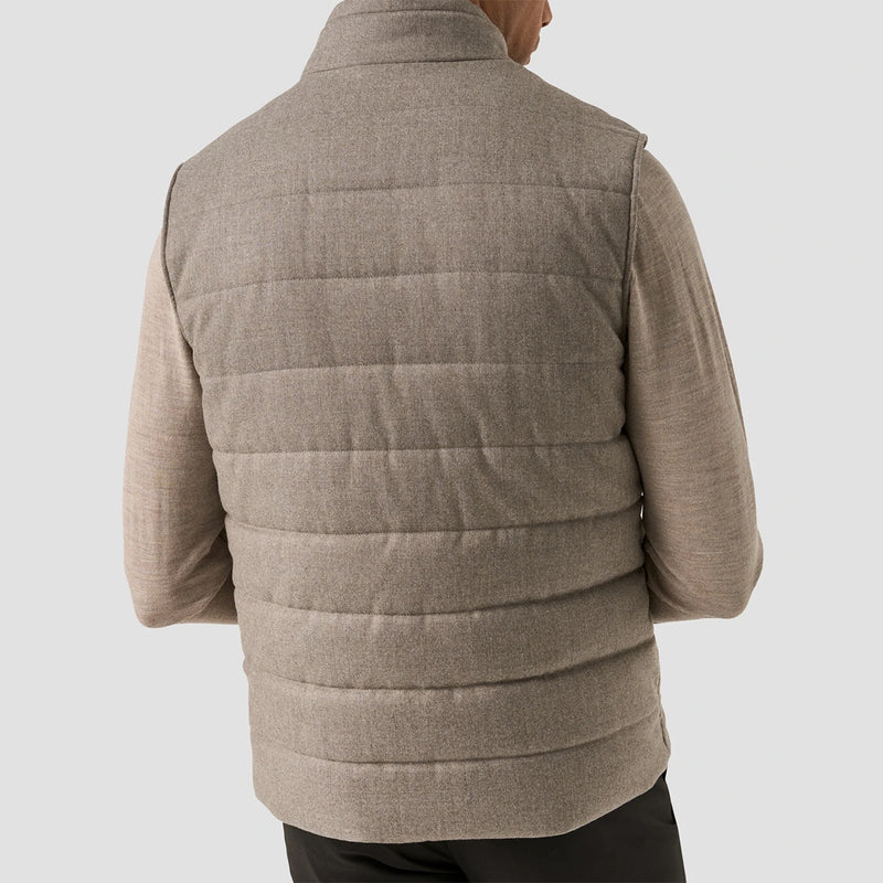 Eton - Flannel Wool Gilet in Fawn - Nigel Clare