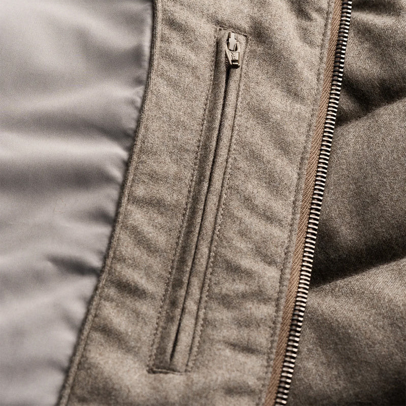 Eton - Flannel Wool Gilet in Fawn - Nigel Clare