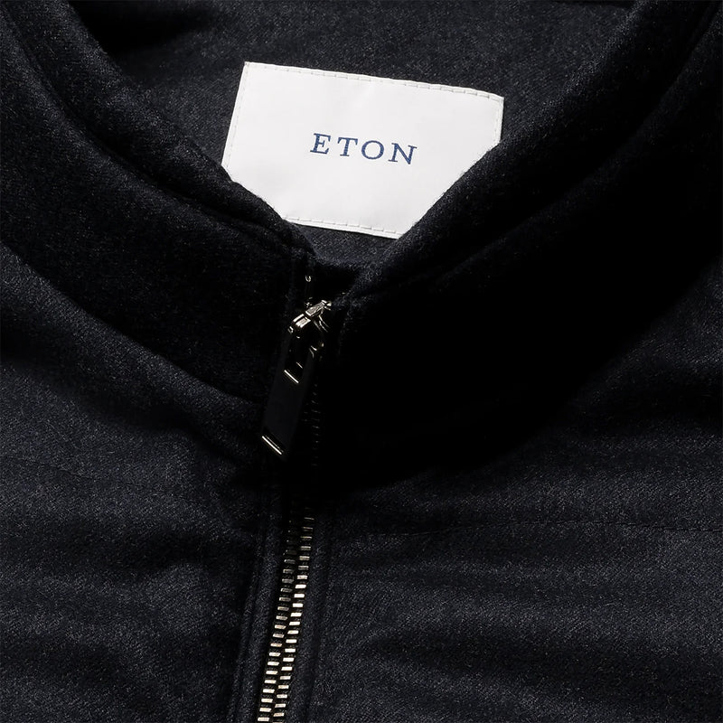 Eton - Flannel Wool Gilet in Navy Marl - Nigel Clare
