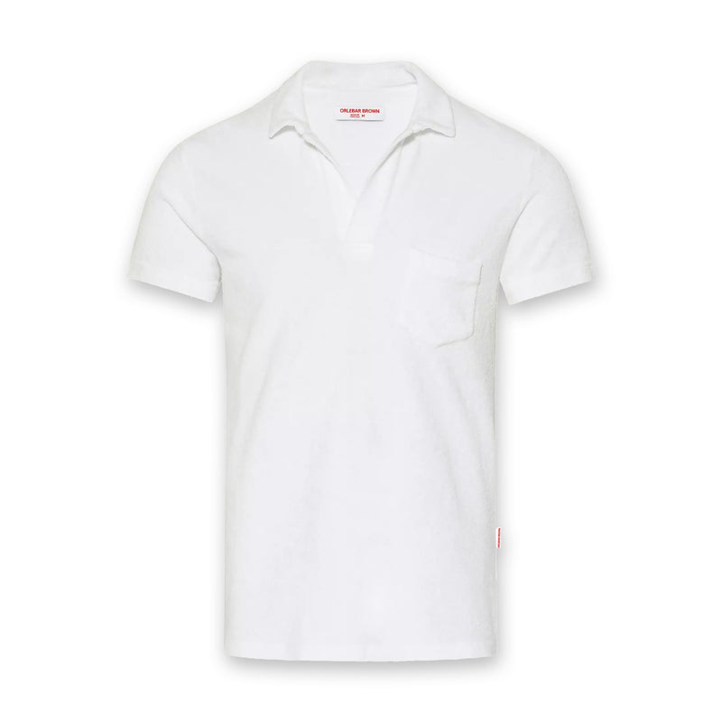 Orlebar Brown - Terry Towelling Polo Shirt in White - Nigel Clare