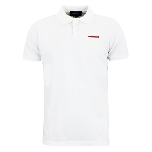 DSQUARED2 - Mini Logo Polo Shirt in White - Nigel Clare