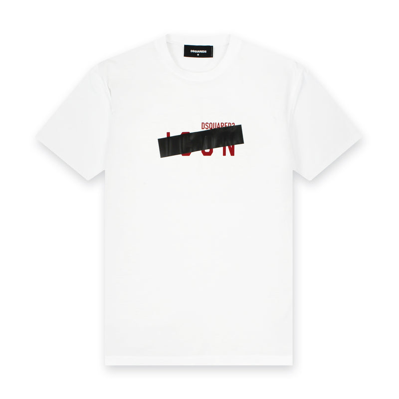 DSQUARED2 - Icon Taped T-Shirt in White - Nigel Clare