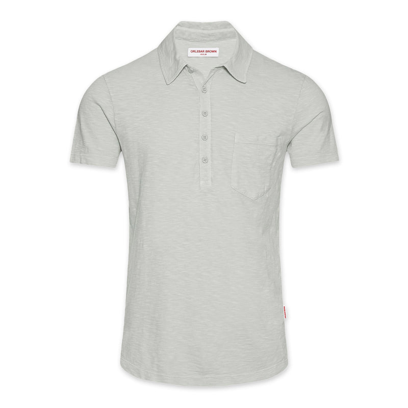Orlebar Brown - Thompson Garment Dyed Polo Shirt in Rock Salt - Nigel Clare