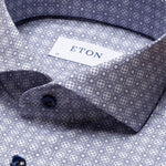 Eton - Slim Fit Medallion Print Shirt in Blue - Nigel Clare