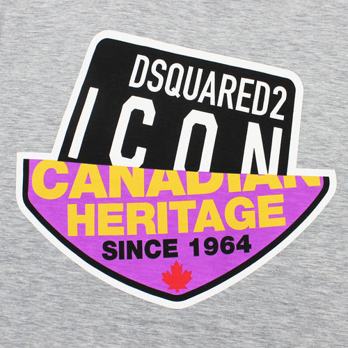 DSQUARED2 - Icon Heritage Print T-Shirt in Grey - Nigel Clare