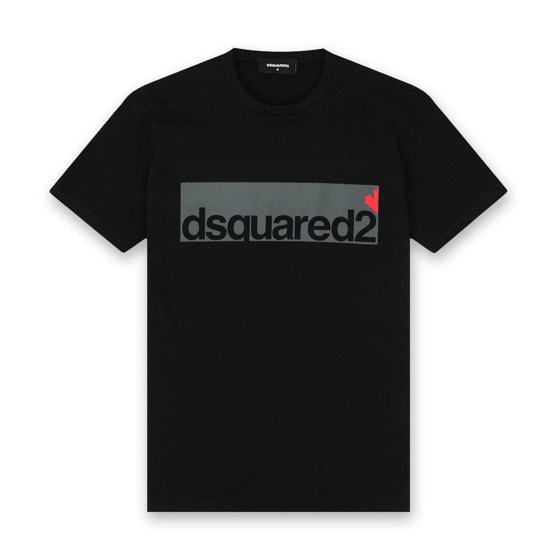 DSQUARED2 - D2 Tag Print T-Shirt in Black - Nigel Clare