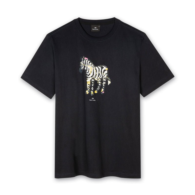 PS Paul Smith - 'Paint Splash Zebra' Print T-Shirt in Black - Nigel Clare