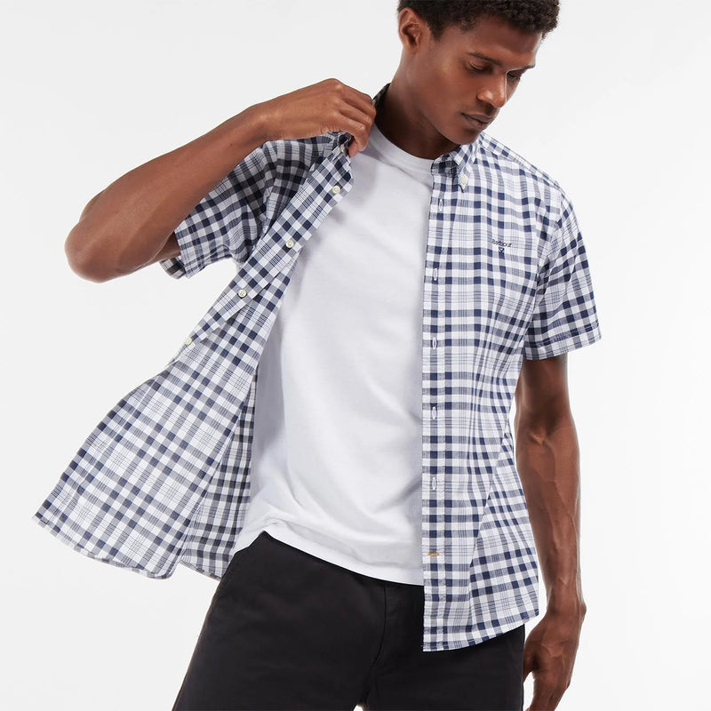 Barbour - Middlet Gingham Check Shirt In White/Navy - Nigel Clare