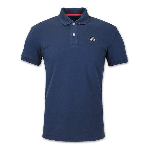 La Martina - Slim Fit Pique Polo Shirt in Navy - Nigel Clare