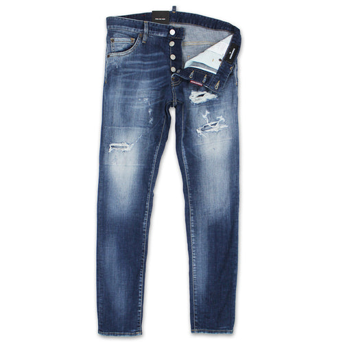 DSQUARED2 - Distressed Light Wash Cool Guy Jeans in Blue - Nigel Clare