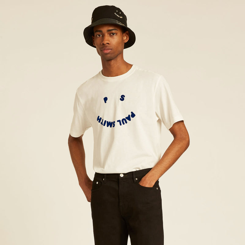 PS Paul Smith - 'PS Happy' Print T-Shirt in Off White - Nigel Clare