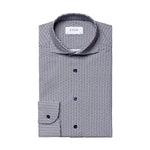 Eton - Slim Fit Patterned Shirt in Navy/Grey - Nigel Clare