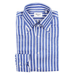 Stenstroms - Slimline Striped Shirt in Blue & White - Nigel Clare