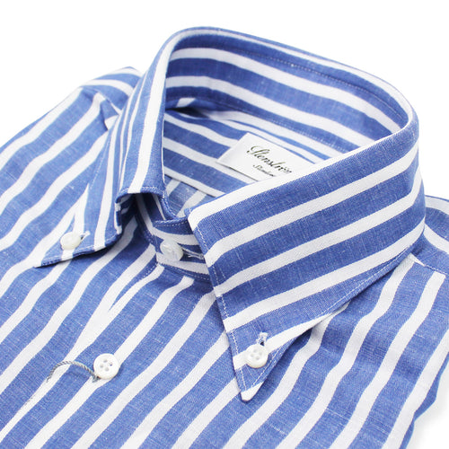 Stenstroms - Slimline Striped Shirt in Blue & White - Nigel Clare