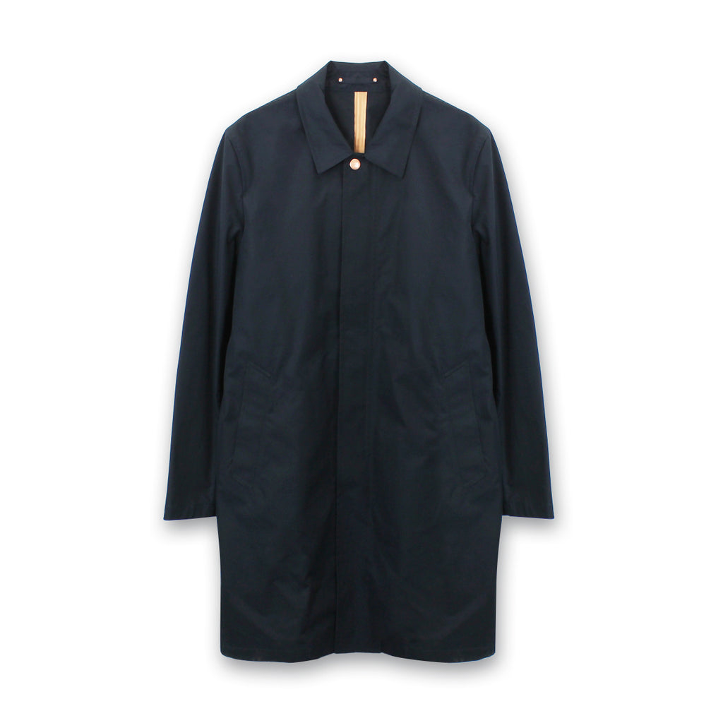 Private White VC - Ventile Mac Raincoat in Navy - Nigel Clare