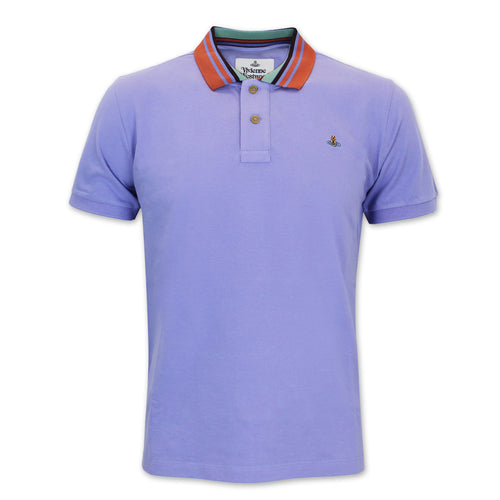 Vivienne Westwood - Striped Collar Polo Shirt in Lilac - Nigel Clare