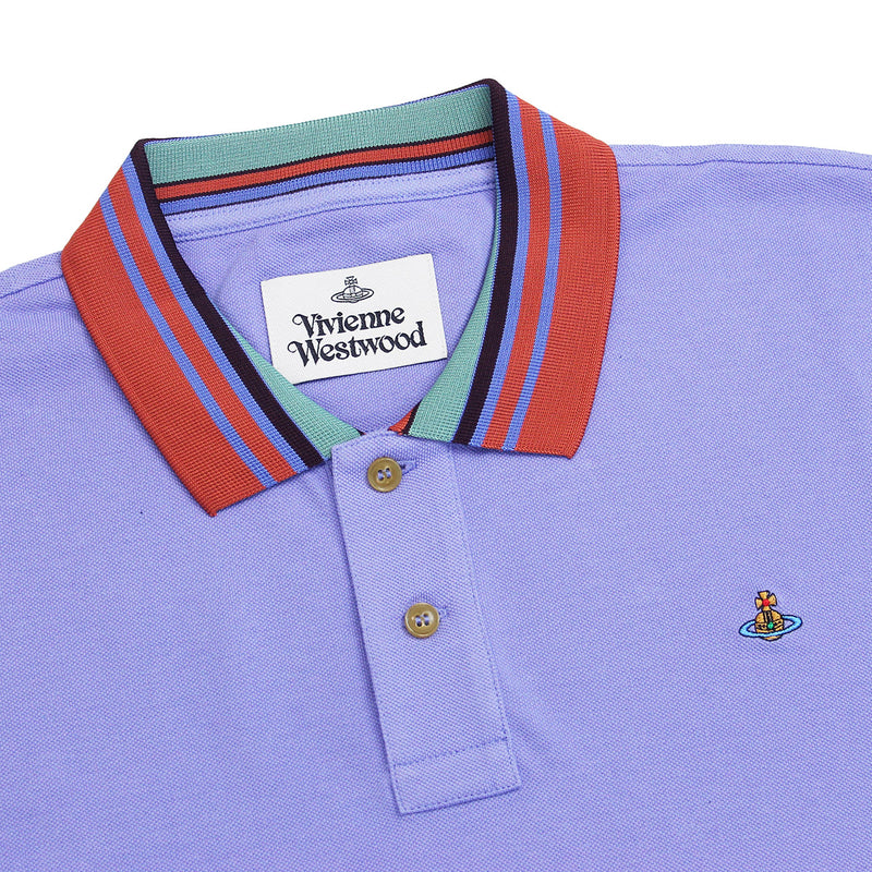 Vivienne Westwood - Striped Collar Polo Shirt in Lilac - Nigel Clare