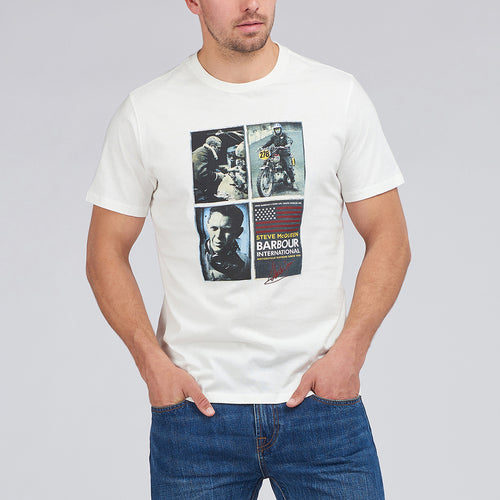 Barbour Intl - Multi Steve McQ T-Shirt in Off White - Nigel Clare