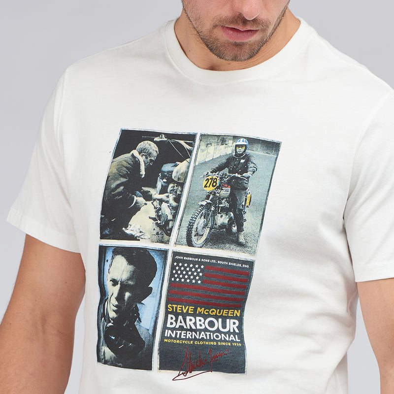 Barbour Intl - Multi Steve McQ T-Shirt in Off White - Nigel Clare