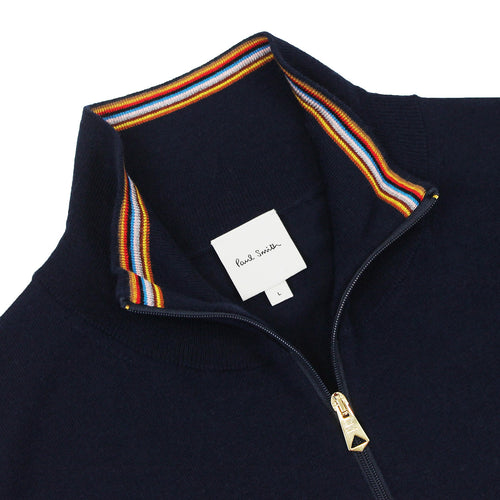 Paul Smith - Zip Neck Jumper in Navy - Nigel Clare