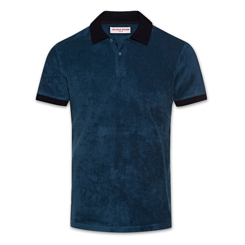 Orlebar Brown - Jarrett Towelling Polo Shirt in Blue Slate - Nigel Clare