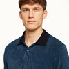 Orlebar Brown - Jarrett Towelling Polo Shirt in Blue Slate - Nigel Clare