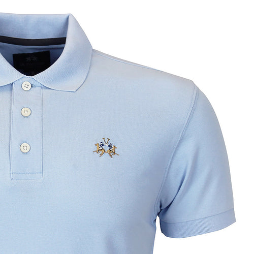 La Martina - Slim Fit Pique Polo Shirt in Skyway Blue - Nigel Clare