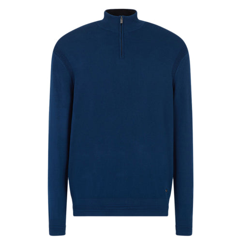 Emporio Armani - Half Zip Sweater in Blue - Nigel Clare