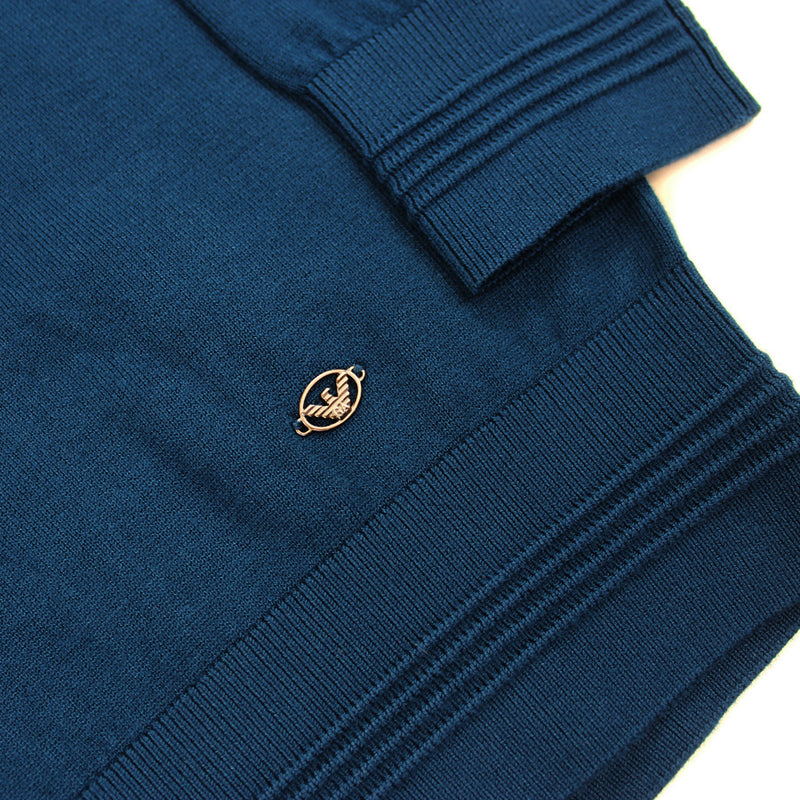 Emporio Armani - Half Zip Sweater in Blue - Nigel Clare
