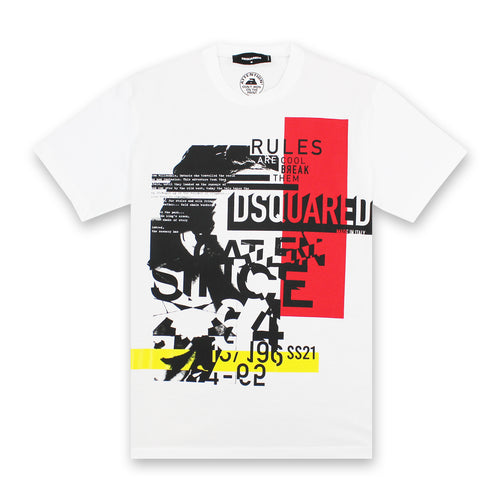 DSQUARED2 - Punk Print T-Shirt in White - Nigel Clare