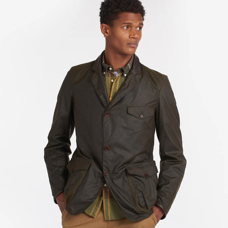 Barbour - Beacon Sports Wax Jacket in Olive - Nigel Clare