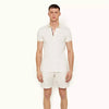 Orlebar Brown - Horton OB Stripe Polo Shirt in White Sand - Nigel Clare