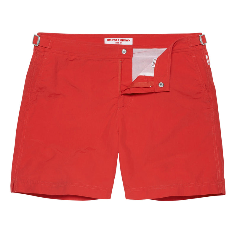 Orlebar Brown - Bulldog Mid-Length Swim Shorts in Rescue Red - Nigel Clare