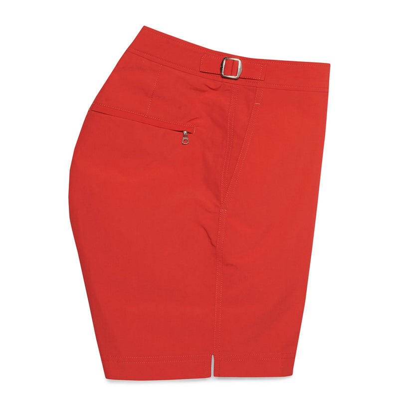 Orlebar Brown - Bulldog Mid-Length Swim Shorts in Rescue Red - Nigel Clare