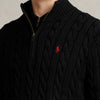Polo Ralph Lauren - Cable Knit Zip Neck Jumper in Black - Nigel Clare