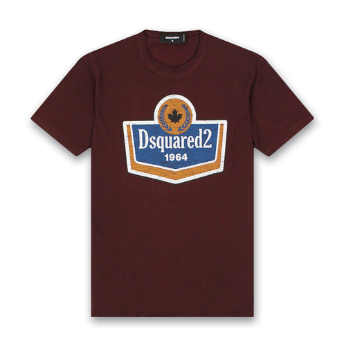 DSQUARED2 - 1964 Print T-Shirt in Maroon - Nigel Clare