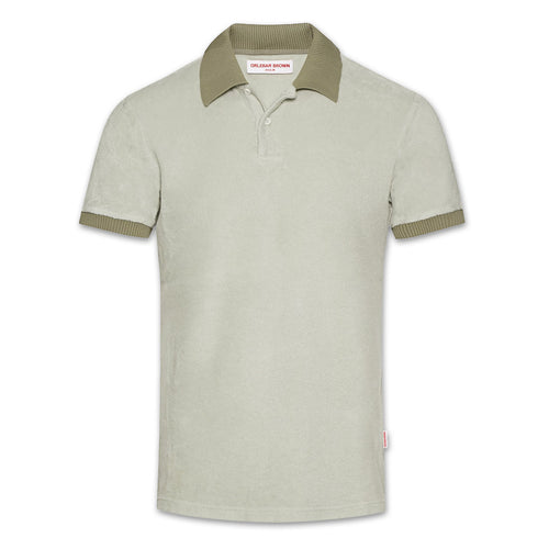 Orlebar Brown - Jarrett Towelling Polo Shirt in Rock Salt - Nigel Clare