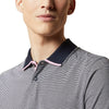 Ted Baker - CAFFINE Striped Polo Shirt in Navy - Nigel Clare