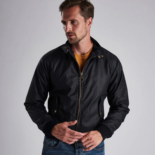 Barbour Intl - Merchant Wax Jacket In Navy - Nigel Clare