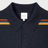 Paul Smith - 'Artist Stripe' Merino Knitted Polo Shirt in Navy - Nigel Clare