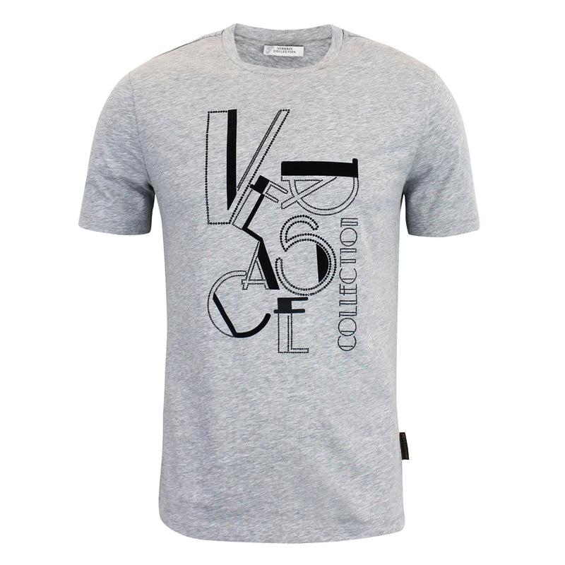 Versace Collection - Diamante Print T-Shirt in Grey - Nigel Clare