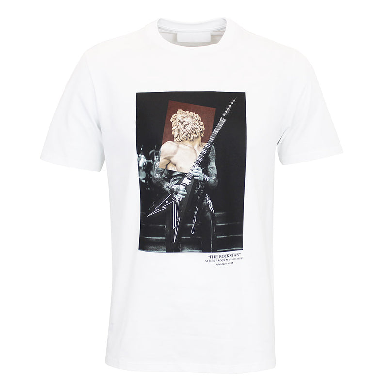 Neil Barrett - The Rockstar God No58 Print T-Shirt in White - Nigel Clare