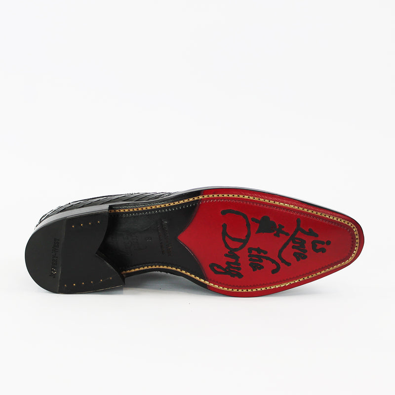 Jeffery West - Bold Hendrix Brogue Derby Shoes in Black - Nigel Clare