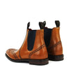 Loake - Hoskins Brogue Chelsea Boots in Tan Leather - Nigel Clare