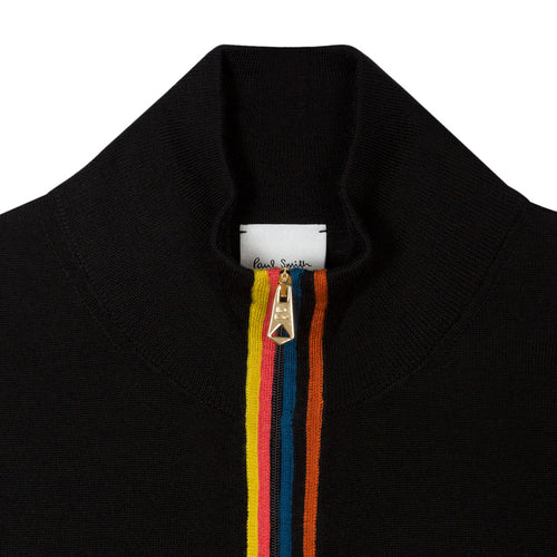 Paul Smith - 'Artist Stripe' Full Zip Cardigan in Black - Nigel Clare