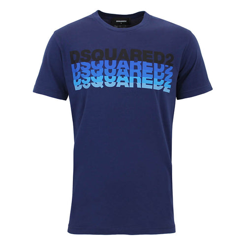 DSQUARED2 - Gradient Logo T-Shirt in Blue - Nigel Clare