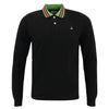 Vivienne Westwood - Contrast Striped Collar LS Polo in Black - Nigel Clare